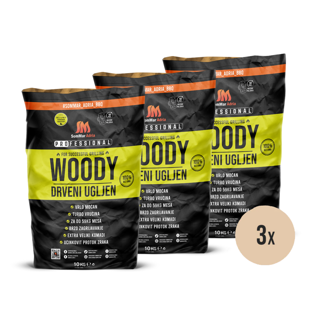SomMar Adria Woody drveni ugljen (3 vrećice x 10 kg)