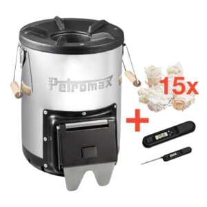 EKSKLUZIVNA PONUDA Petromax Rocket Stove (Raketna peć) + Drvena vunica + Termometar